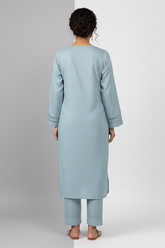 Powder Blue Karandi Two Piece Set
